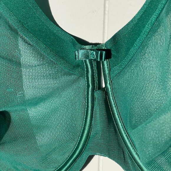44F /44DDD Teal Mesh Curvy Contour Victoria's Secret Mesh Unlined Underwire Bra - Picture 3 of 5